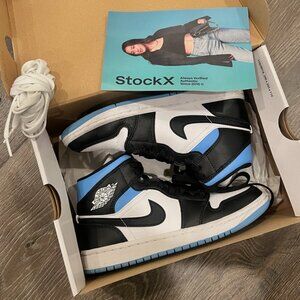 Air Jordan 1 Mid University Blue Black White (Womens Size 6)